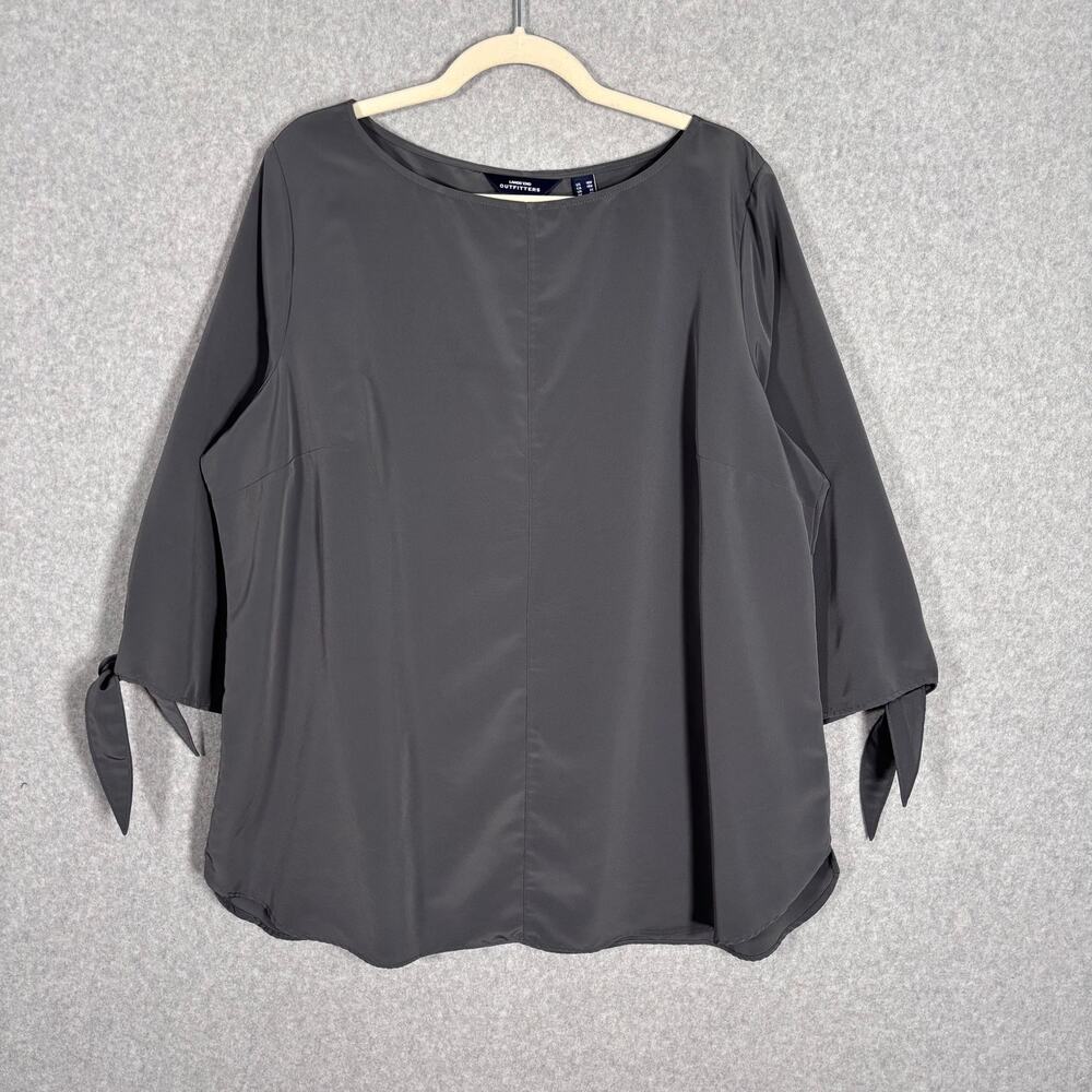 Lands End Outfitters Blouse‎ 18 Tie Sleeve Tunic Flowy Lagenlook Minimal Quiet